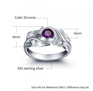 Birthstone Ring, Sterling Silver Personalized Engravable Ring JEWJORI102014